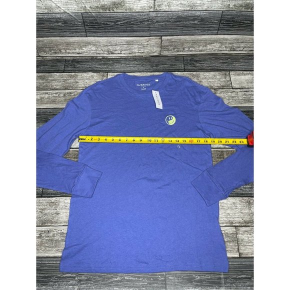 Pacsun Ps/Basics Blue Smiley Face Size long Sleeve - Picture 3 of 5